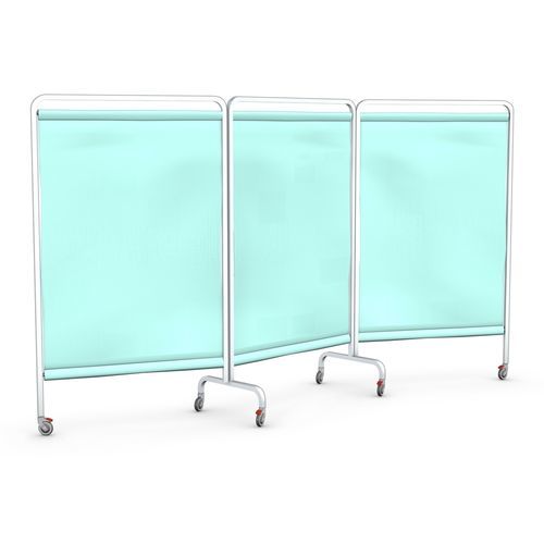 Medizinischer Bettschirm auf Rollen - PJ-03 (MAT) - TECHMED - 3 Flügel / Edelstahl