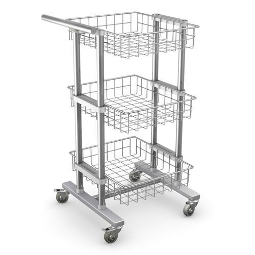 Medizinisch Sackhalterwagen - WK series - TECHMED - Transport / Wäscherei / mit Regal