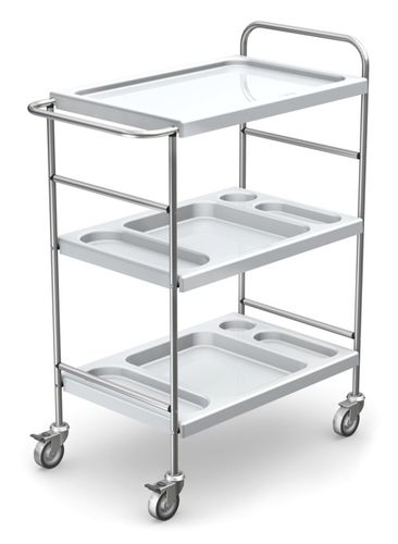 Wagen für Instrumente - SX series - TECHMED - Vielzweck / mit Abfallschale / 3 Ebenen
