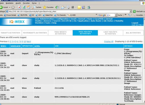 Medizinische Software - iQ-WEBX - IMAGE Information Systems - für DCIM-Datei / Management / Visualisierung