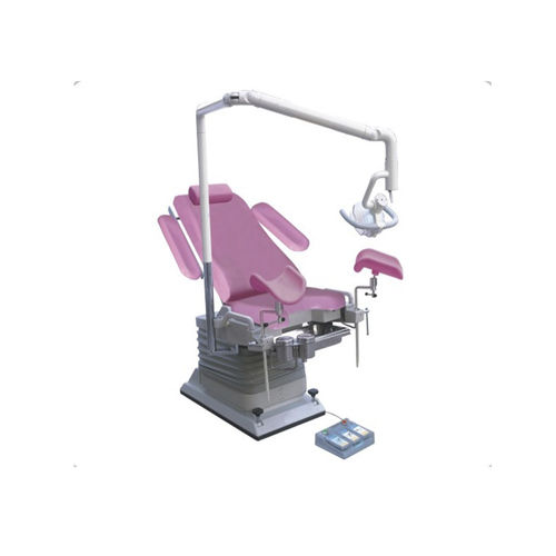 Gynäkologie-Untersuchungsstuhl - DH-S104A - KANGHUI MEDICAL TECHNOLOGY - elektrisch / dreiteilig / rosa
