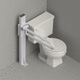 bodenstehender Haltebügel / für Toilette / für Gesundheitseinrichtungen / Edelstahl