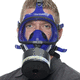 Schutzmaske mit Aktivkohlefilter / Vollgesicht / unisex / blau