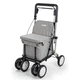 Rollator mit Sitz / 6 Räder / Aluminiumrahmen / zusammenklappbar