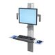 wandmontierter Monitor-Tragarm / für medizinische Zwecke / mit Tastaturträger / zusammenklappbar