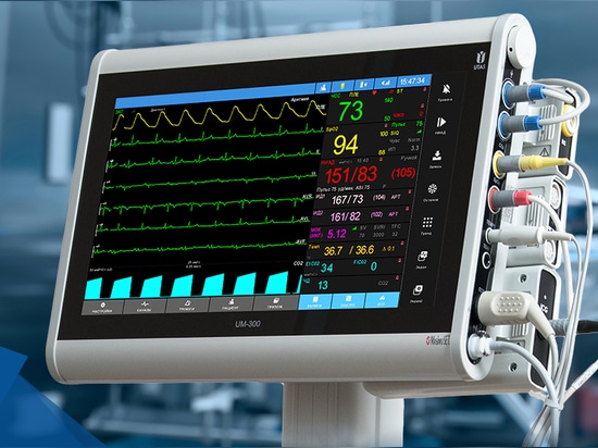 Patientenmonitor UM 300 mit angeschlossenen UniPort-Modulen