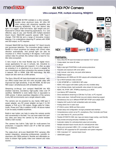 4K NDI POV Camera