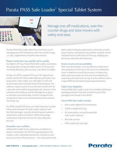 Parata PASS Safe Loader Special Tablet System