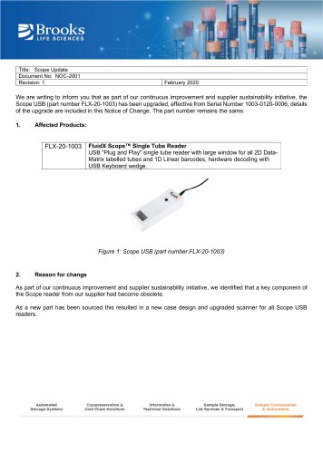 FluidX Scope™ Single Tube Reader Update