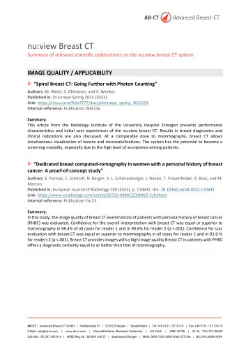 Summary of relevant scientific publications on nu:view