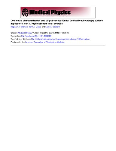 Ii Dosimetric Characterization Output Verify