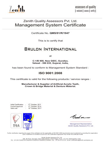 Management System Certificate