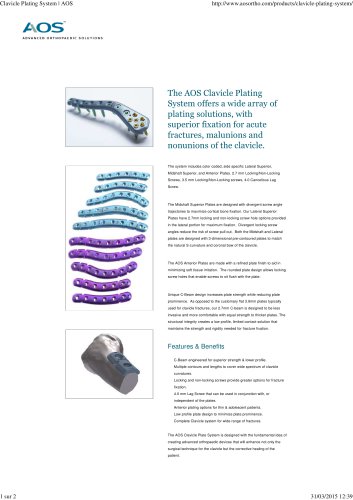 Clavicle Plating System