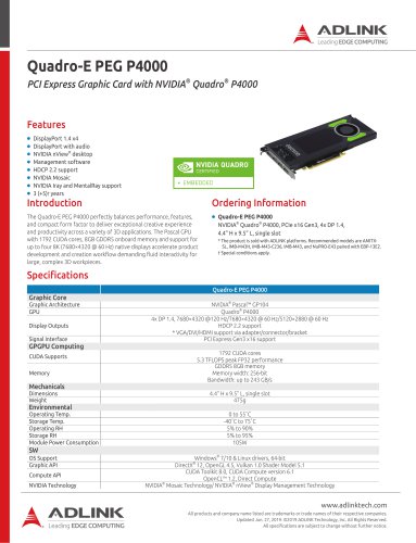 Quadro-E PEG P4000