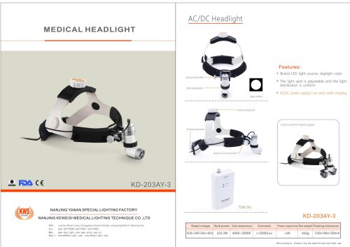 KWS AC/DC Headlight KD-203AY-3 