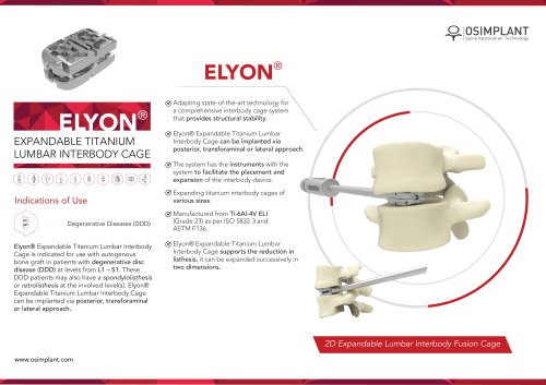 ELYON EXPANDABLE TITANIUM LUMBAR INTERBODY CAGE