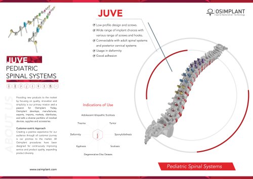 JUVE Pediatric Spinal Fixation System Datasheet