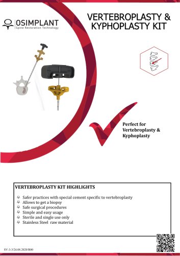 Vertebroplasty-Kyphoplasty Datasheet