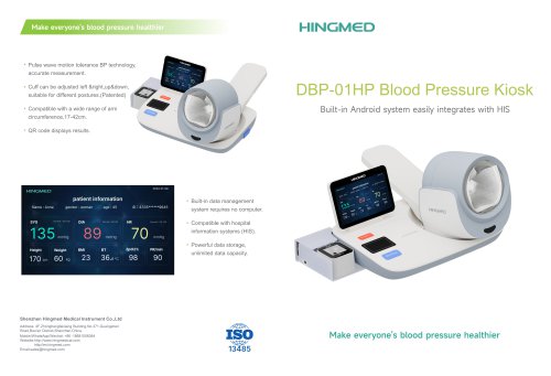 DBP-01HP Blood Pressure Kiosk Support Weighing Scale, oximeter and thermometer