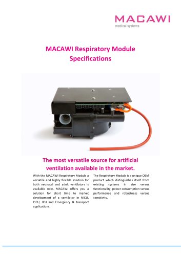 MACAWI Respiratory Module  Specifications