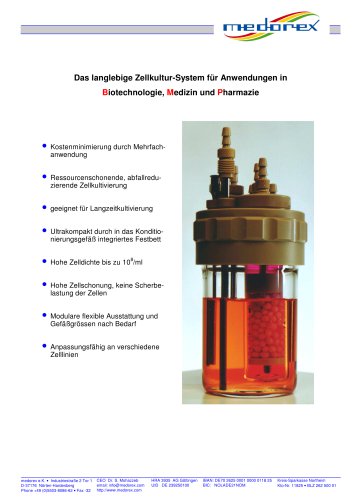 medorex Minifestbett-Bioreaktoren