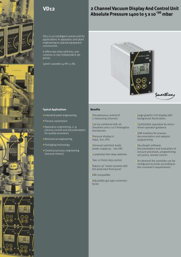 VD12 2 channel vacuum display/control unit