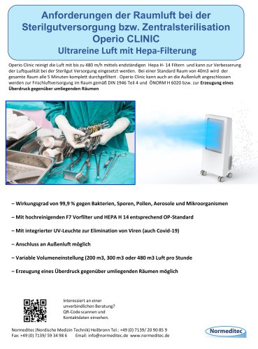 Raumluft und Hygiene Sterilgutversorgung