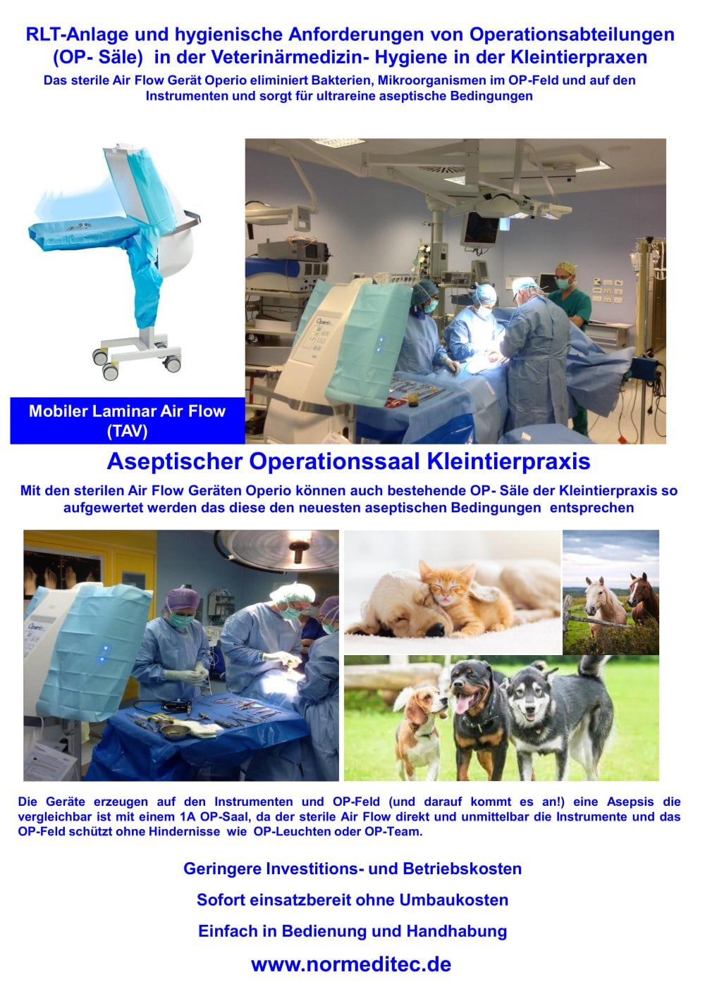 RLT-Anlage und hygienische Anforderungen von OP- S&auml;len in der Veterin&auml;rmedizin - Normeditec
