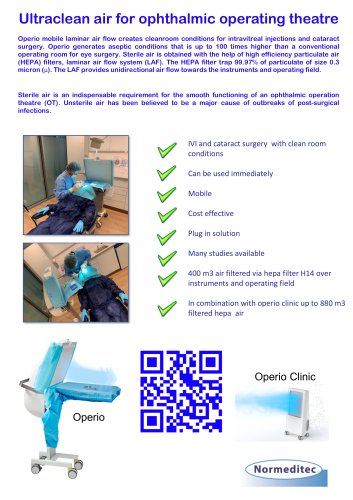 Ultraclean air for ophthalmic operating theatre