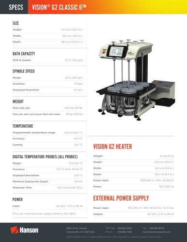 Dissolution Specification Vision G2 Classic 6 Dissolution Tester