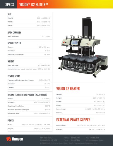 Dissolution Specification – Vision G2 Elite 8