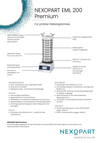 Datenblatt NEXOPART EML 200 Premium