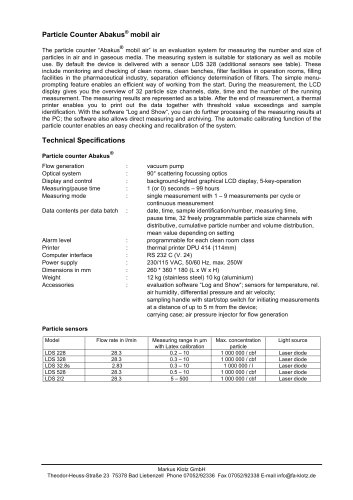 Particle Counter Abakus® mobil air