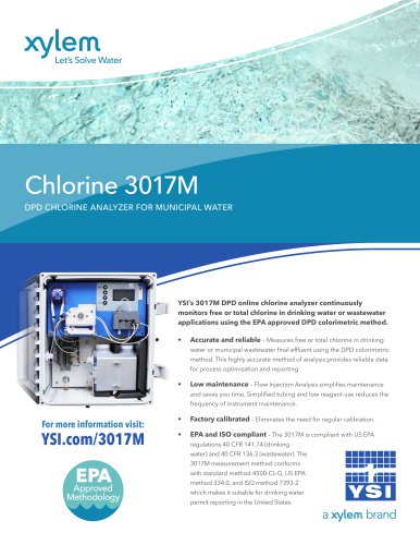 Chlorine 3017M DPD CHLORINE ANALYZER FOR MUNICIPAL WATER