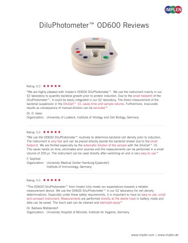 DiluPhotometer™ OD600 Reviews