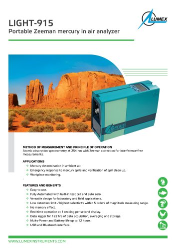 Compact mercury analyzer Light-915