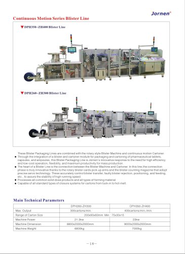 Jornen Continuous Motion Blister Line