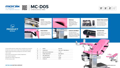 MC-D05 Gynecological operatin table