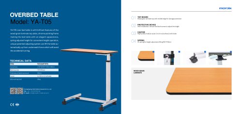 YA-T05 Hospital Overbed Table