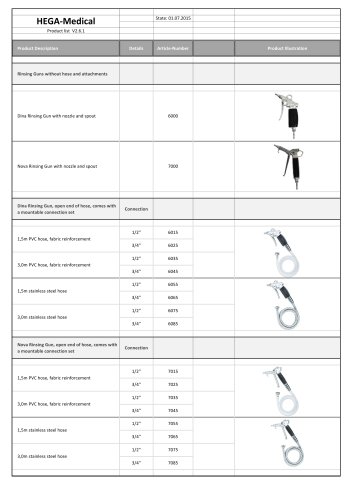 HEGA-Medical Product List