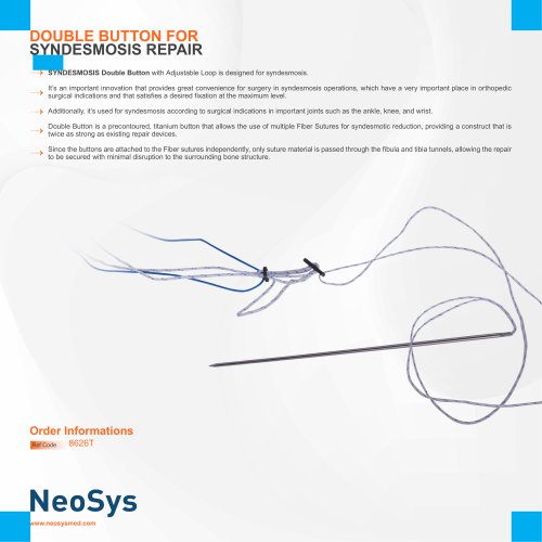 DOUBLE BUTTON FOR SYNDESMOSIS REPAIR