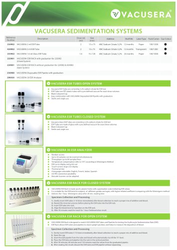 VACUSERA SEDIMENTATION SYSTEMS