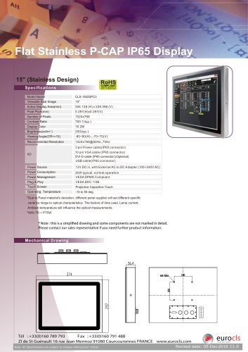 Flat Stainless P-CAP IP65 Display