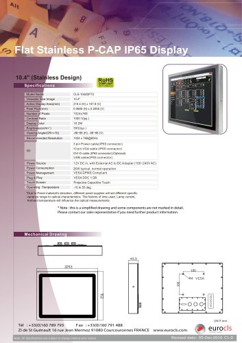 Flat Stainless P-CAP IP65 Display