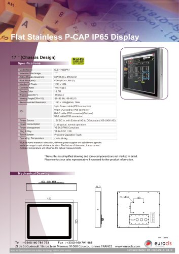 Flat Stainless P-CAP IP65 Display