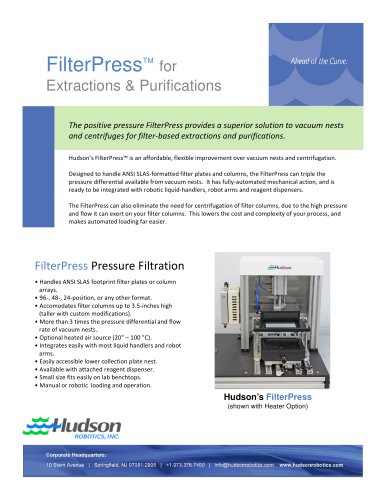 FilterPress for Extractions & Purifications