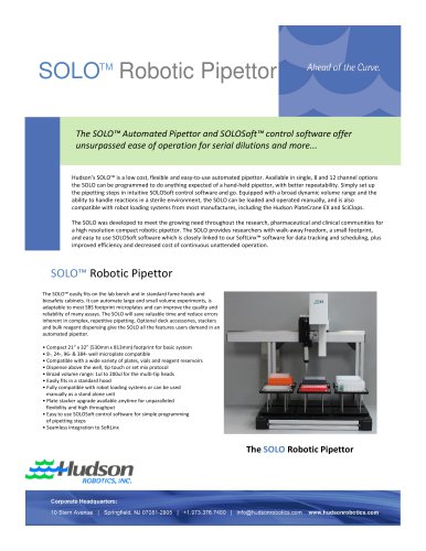 SOLO Robotic Pipettor