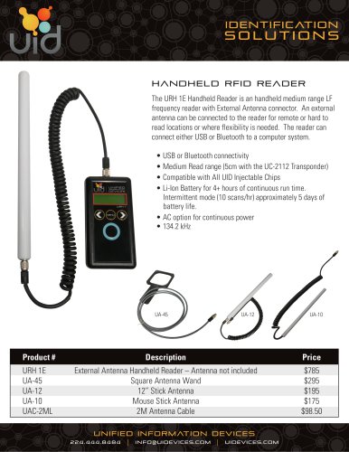 UID Handheld Reader with Antenna Connector