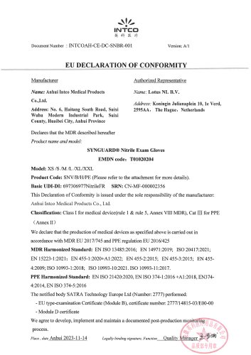 EU DECLARATION OF CONFORMITY