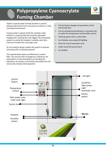 POLYPROPYLENE CYANOACRYLATE FUMING CHAMBER